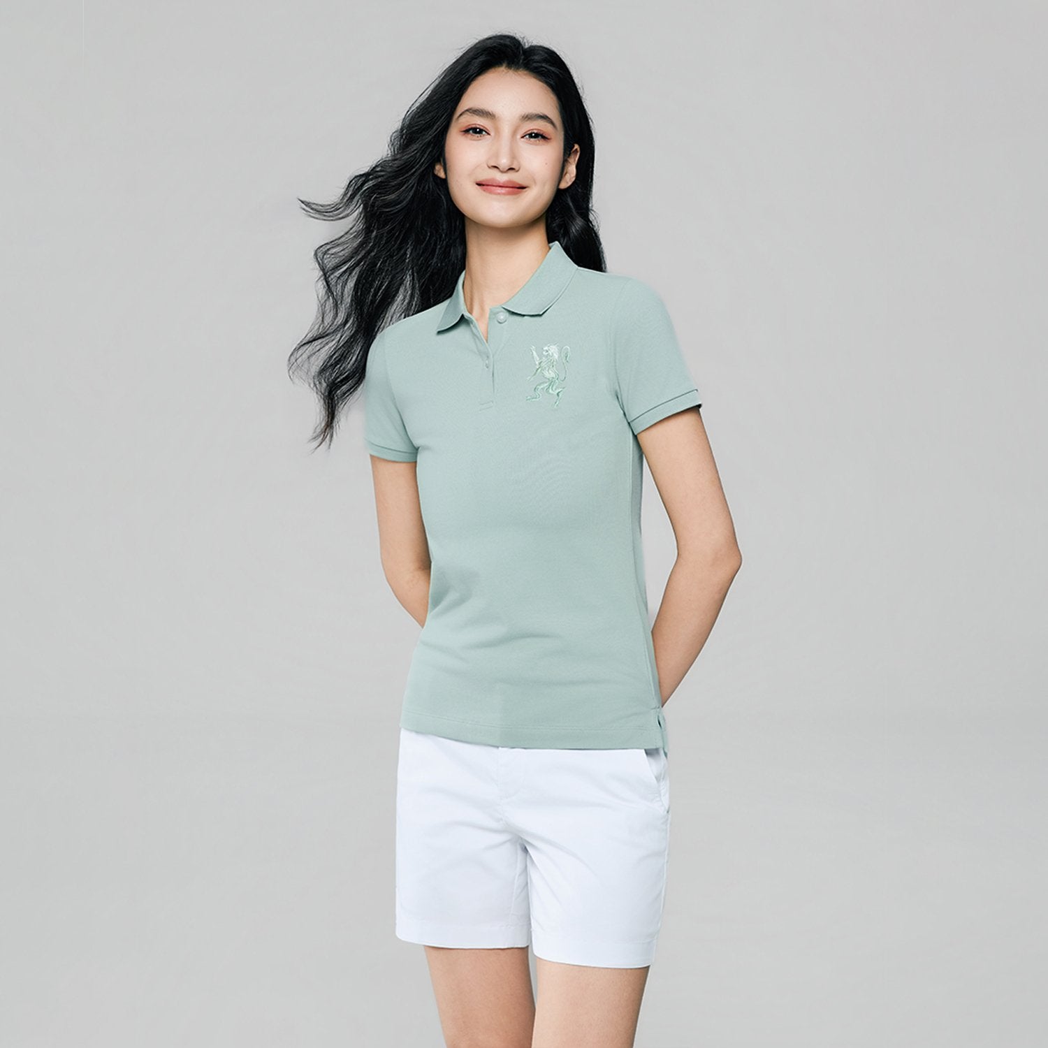 Women's Slim Fit Embroidered 3D Lion Polo - Image 4