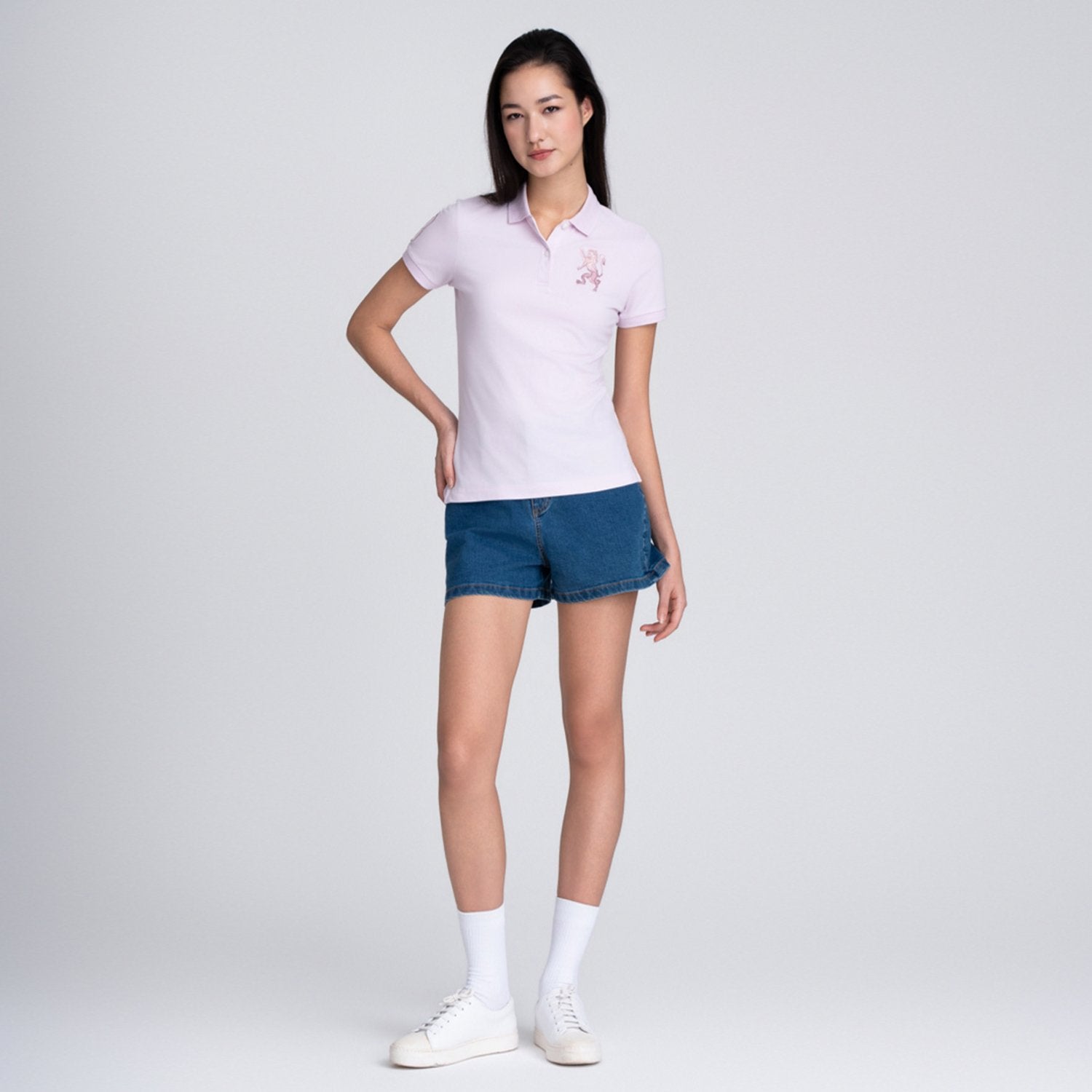 Women's Slim Fit Embroidered 3D Lion Polo - Image 1