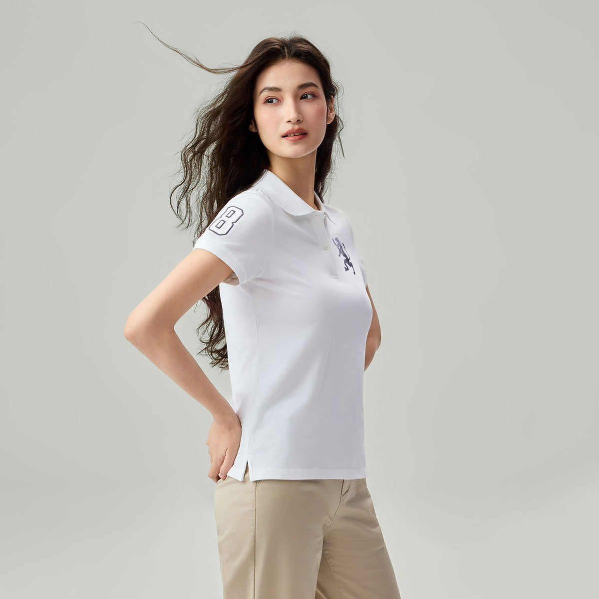 Women's Slim Fit Embroidered 3D Lion Polo - Image 4