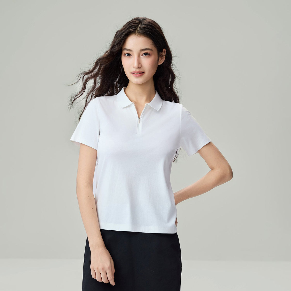 Women's Liquid Touch Regular Fit Short Sleeve Half-Zip Polo - Image 3
