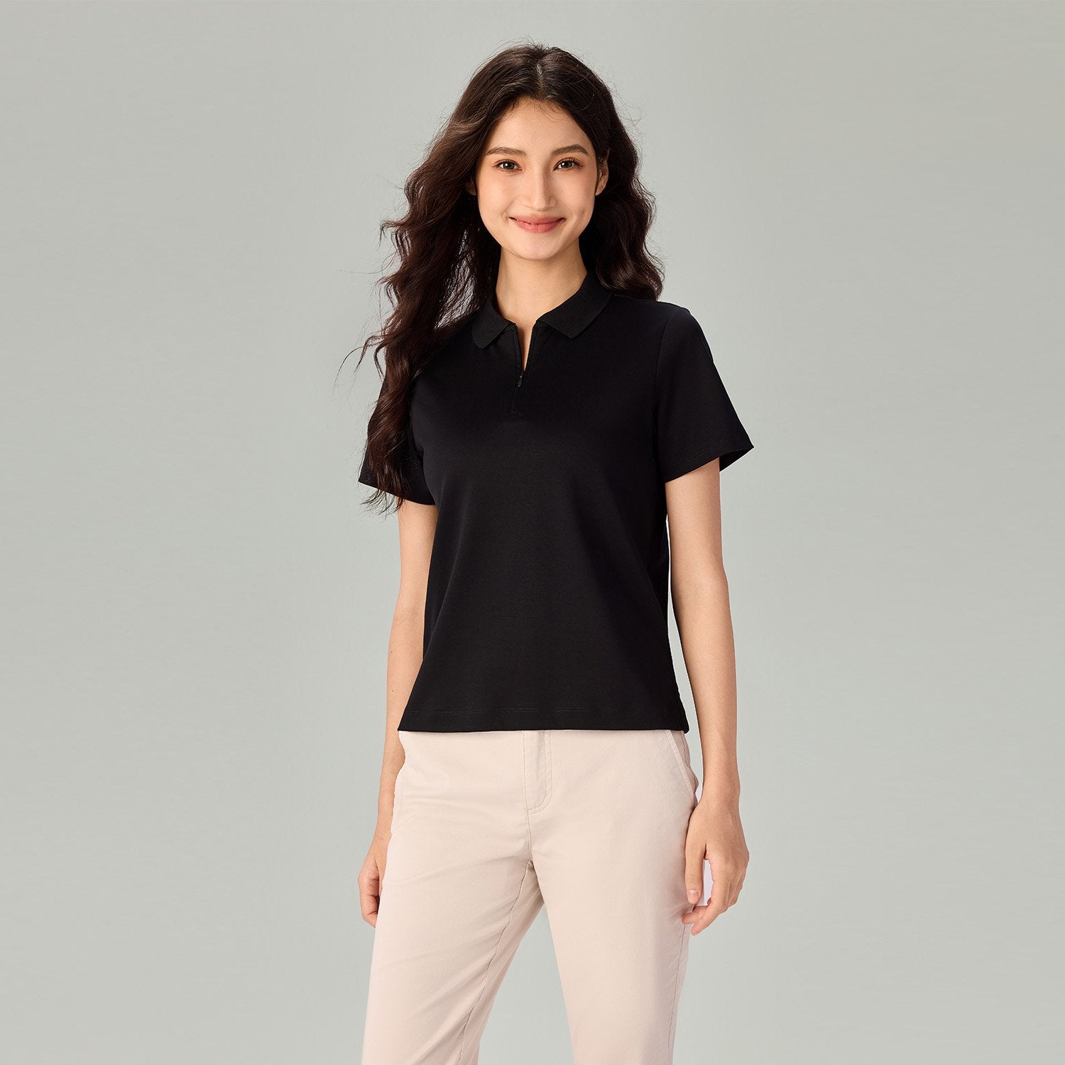 Women's Liquid Touch Regular Fit Short Sleeve Half-Zip Polo - Image 5