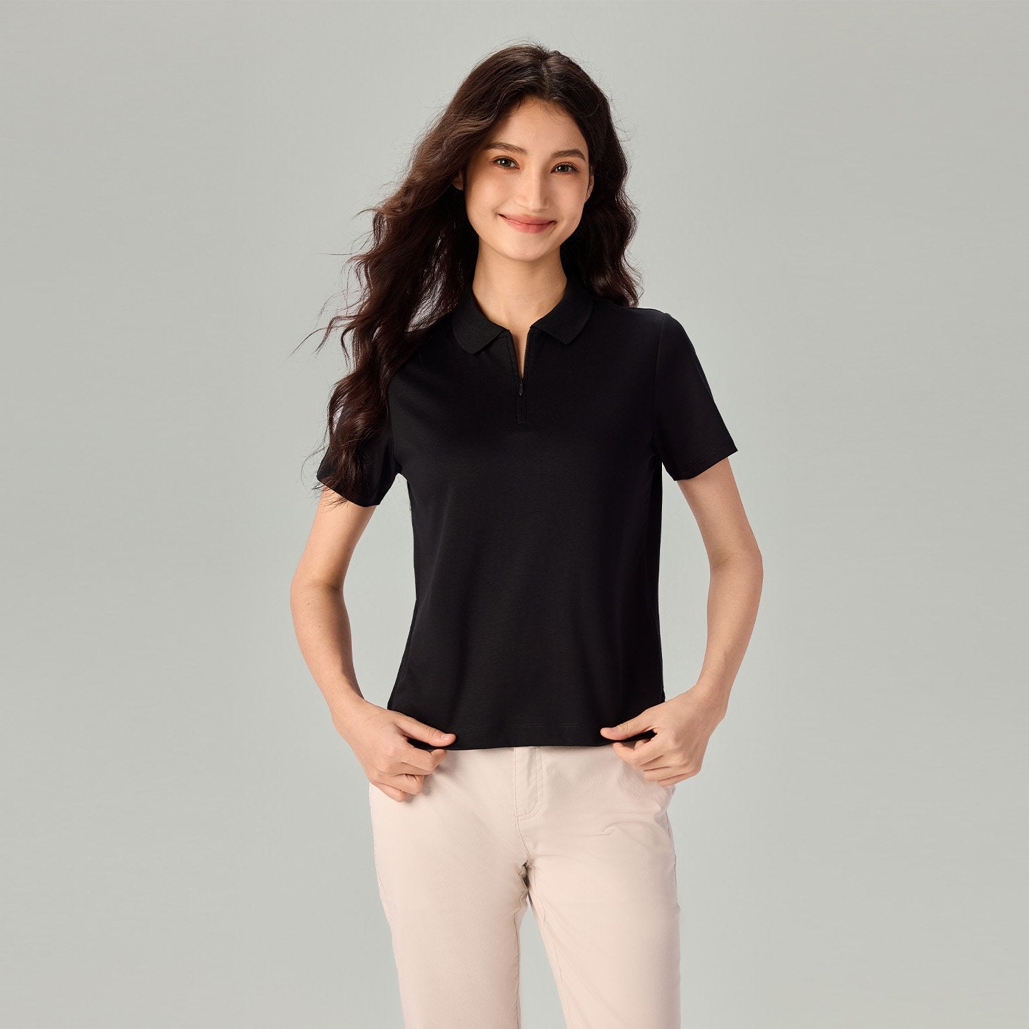 Women's Liquid Touch Regular Fit Short Sleeve Half-Zip Polo - Image 6