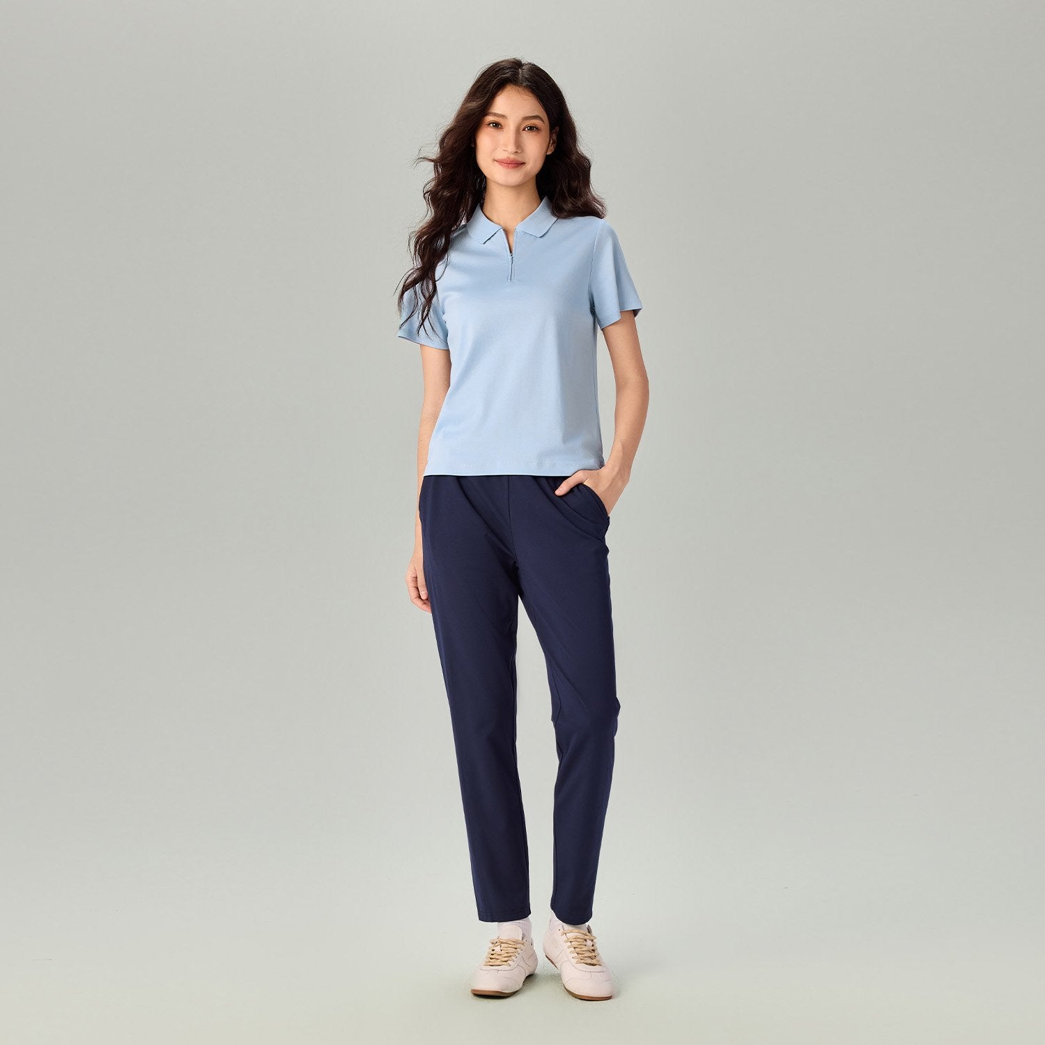 Women's Liquid Touch Regular Fit Short Sleeve Half-Zip Polo - Image 1