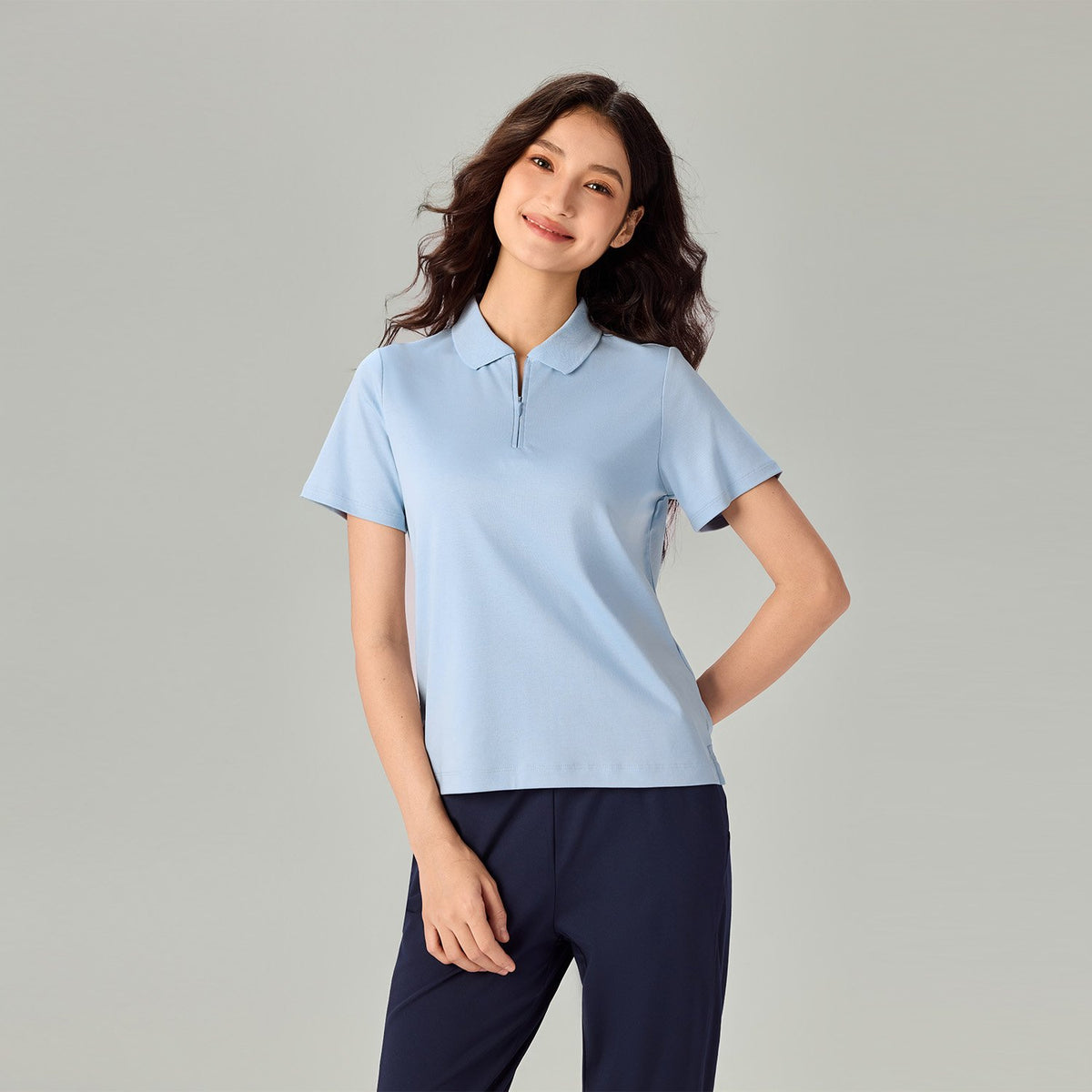 Women's Liquid Touch Regular Fit Short Sleeve Half-Zip Polo - Image 2