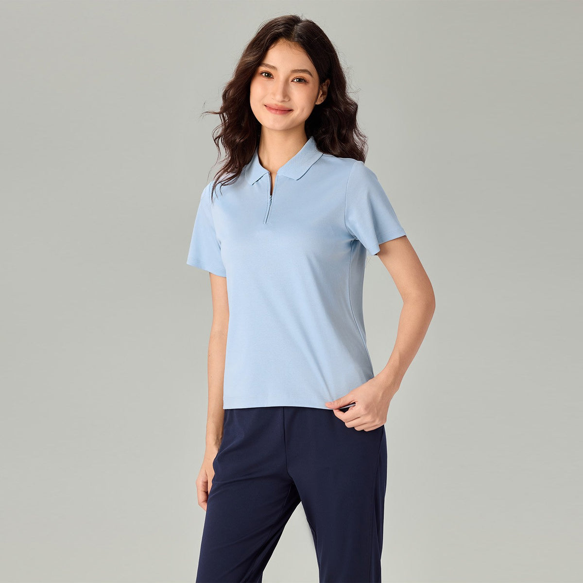 Women's Liquid Touch Regular Fit Short Sleeve Half-Zip Polo - Image 3