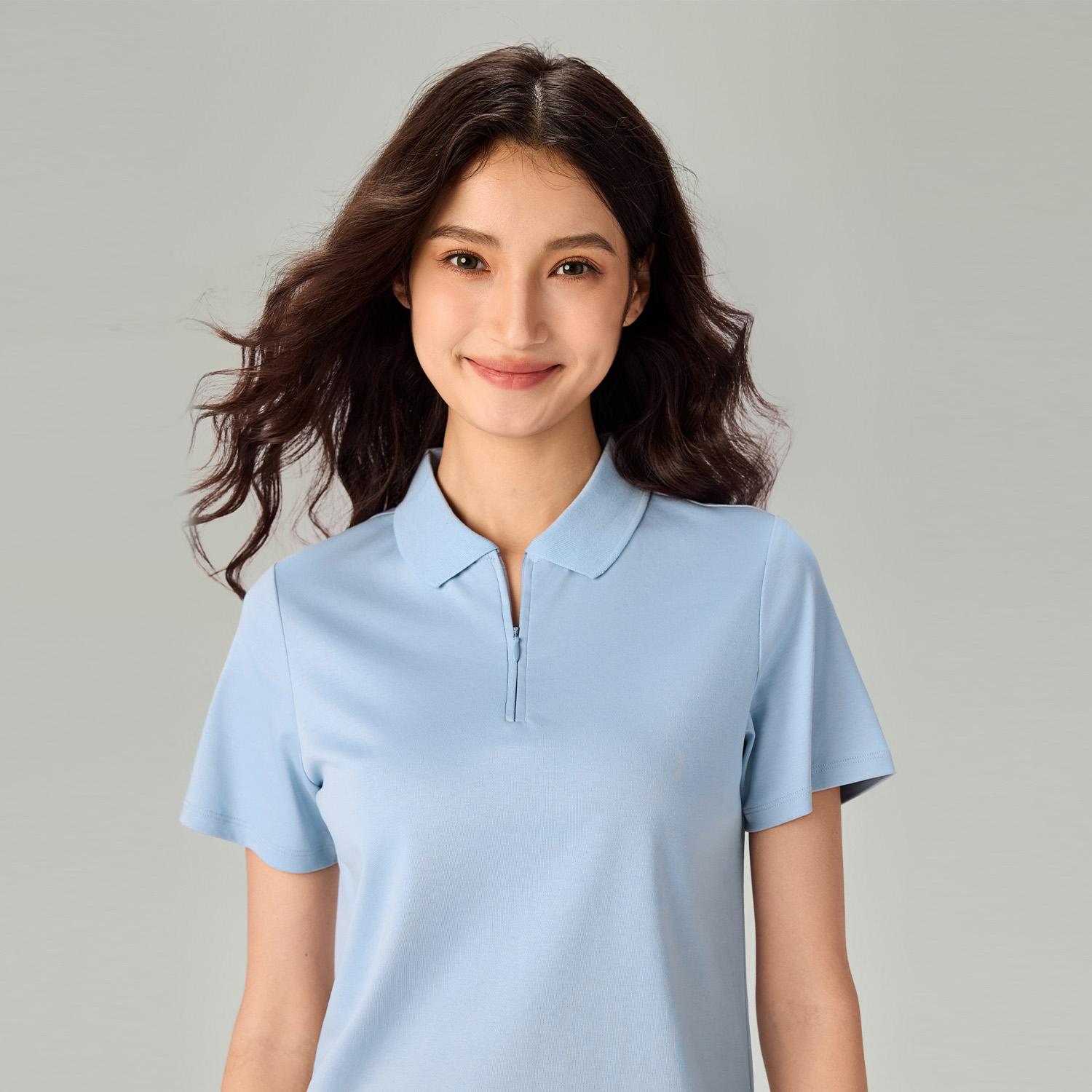 Women's Liquid Touch Regular Fit Short Sleeve Half-Zip Polo - Image 4