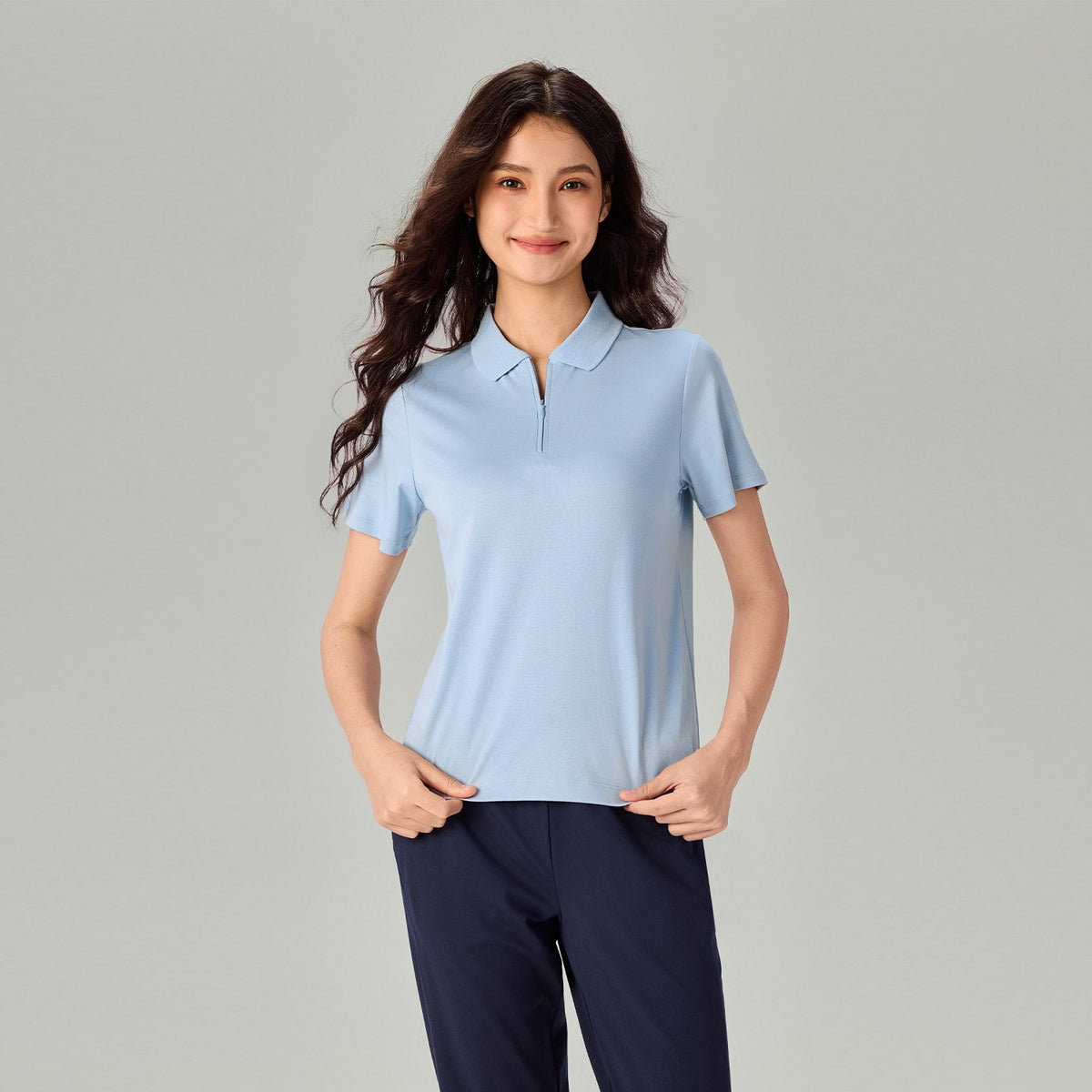 Women's Liquid Touch Regular Fit Short Sleeve Half-Zip Polo - Image 6