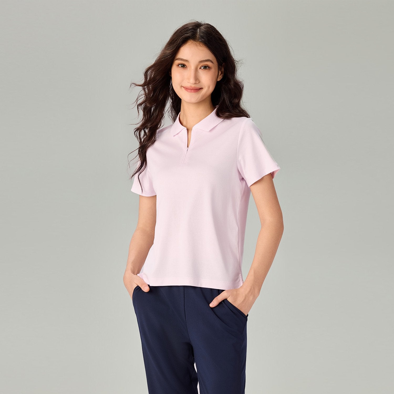 Women's Liquid Touch Regular Fit Short Sleeve Half-Zip Polo - Image 3
