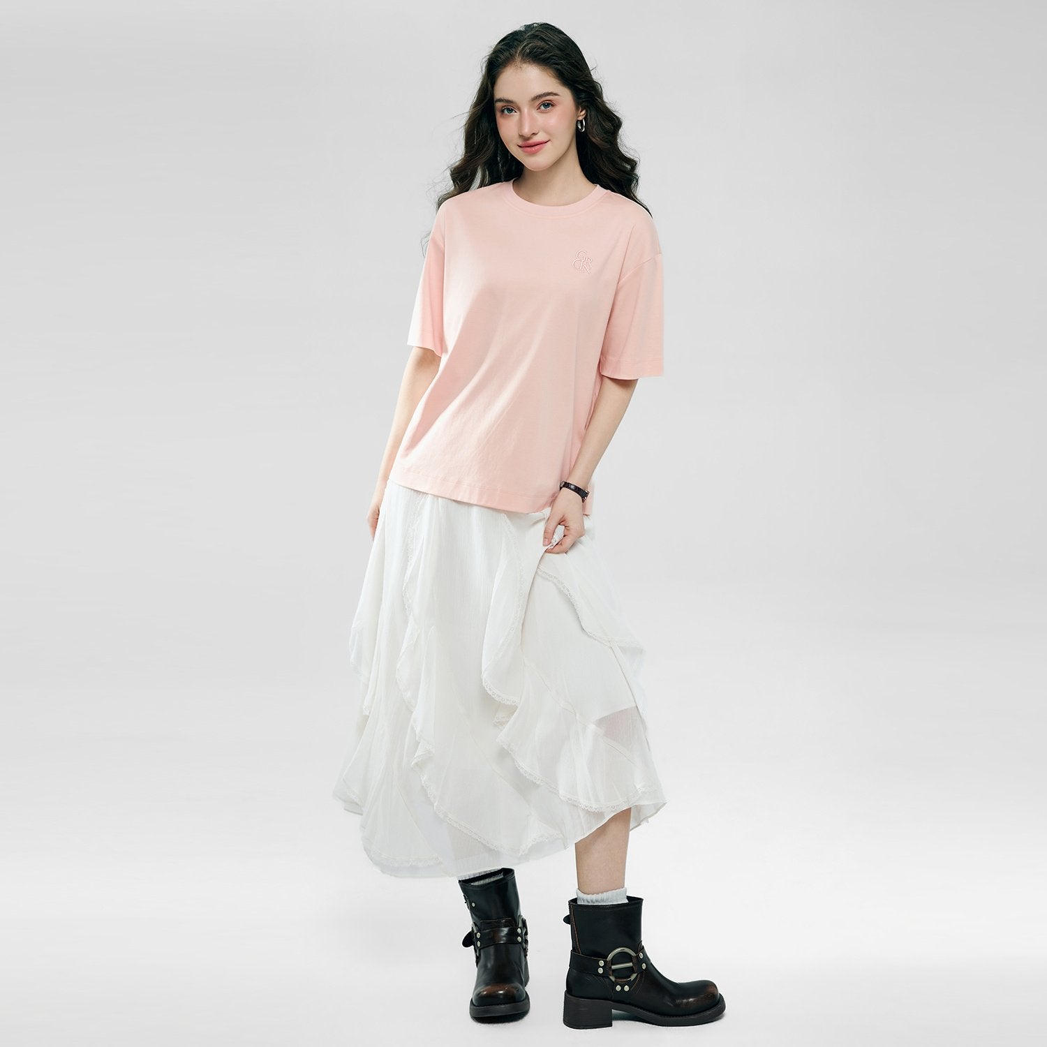 Women's Embroidered Cotton Liquid Touch Tee - Image 1