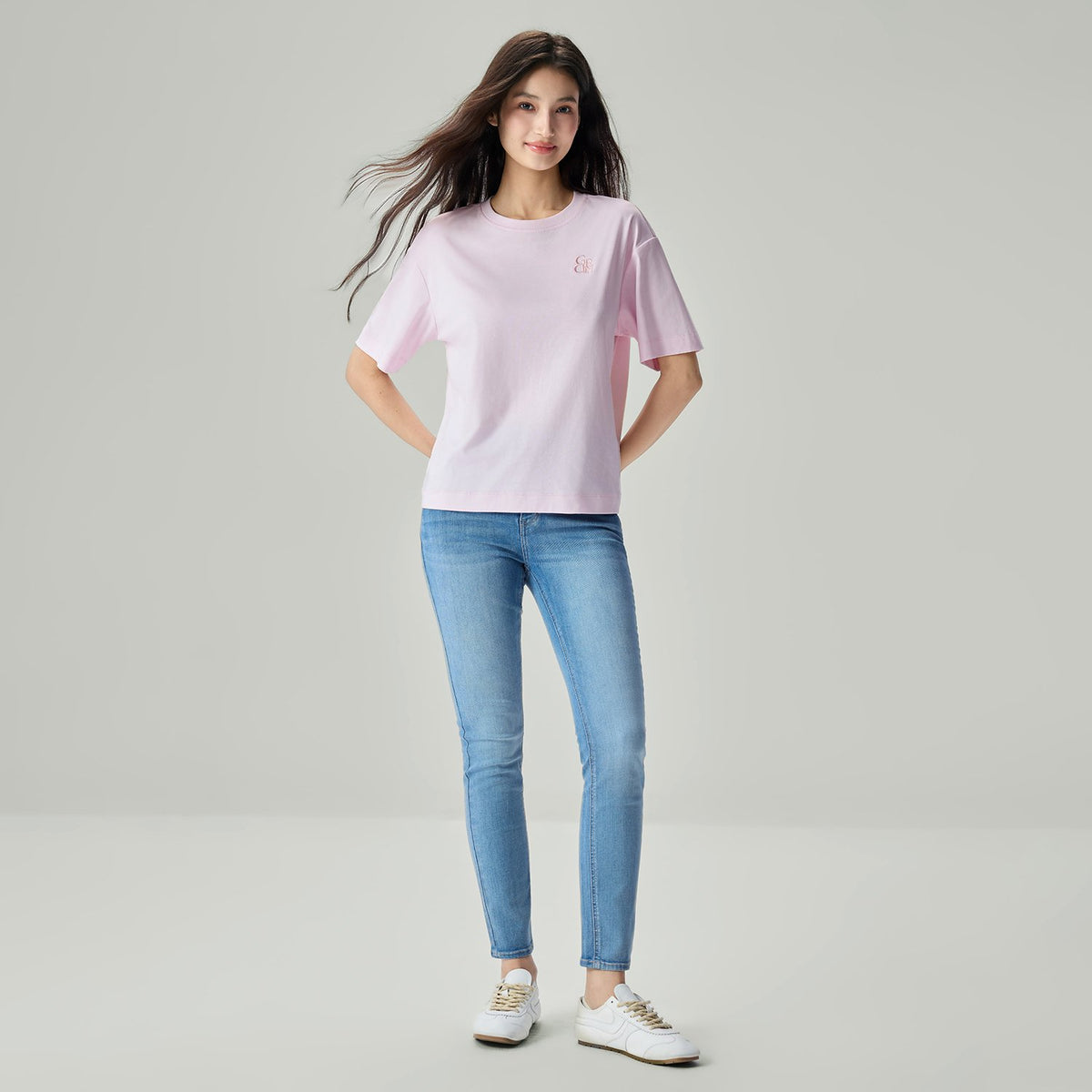 Women's Embroidered Cotton Liquid Touch Tee - Image 1