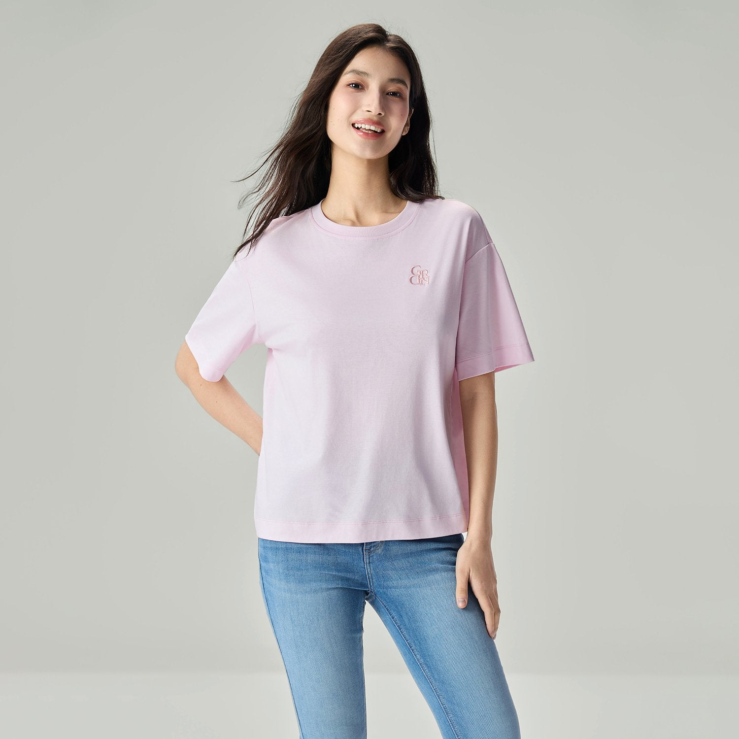 Women's Embroidered Cotton Liquid Touch Tee - Image 2