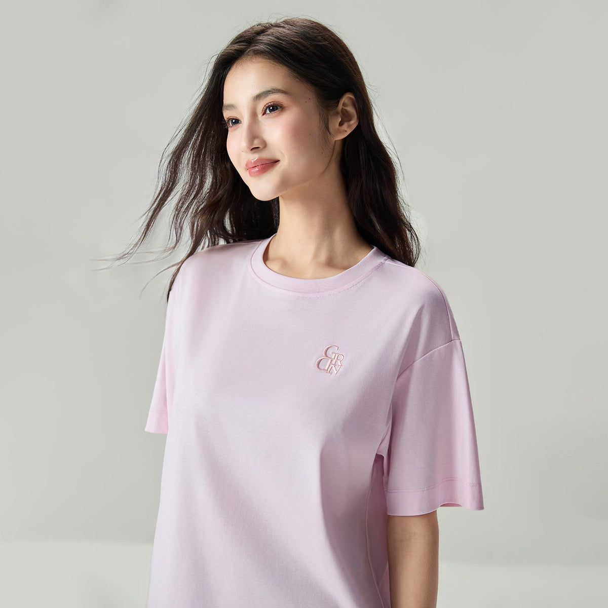 Women's Embroidered Cotton Liquid Touch Tee - Image 3