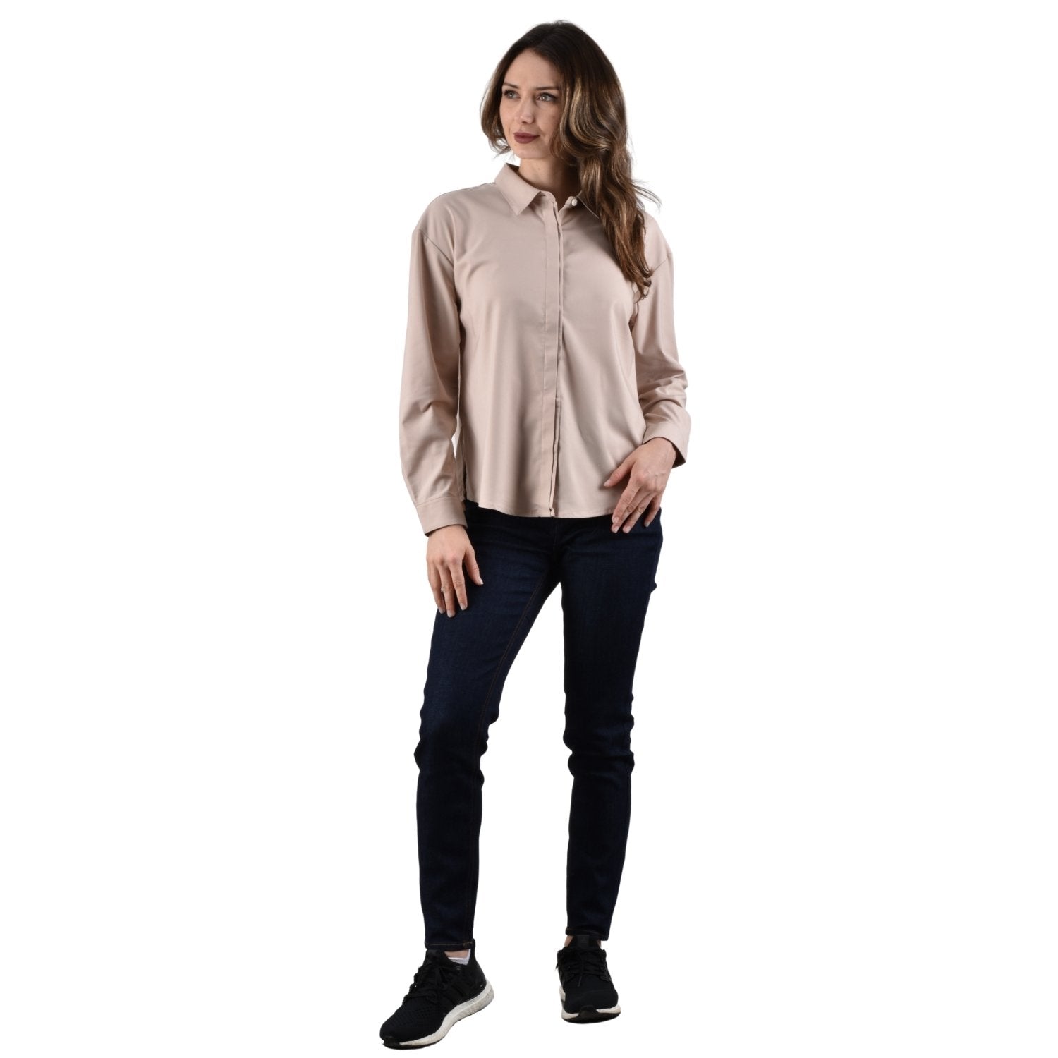 Women's Twill Acute Collar Loose Fit Shirt - Image 5