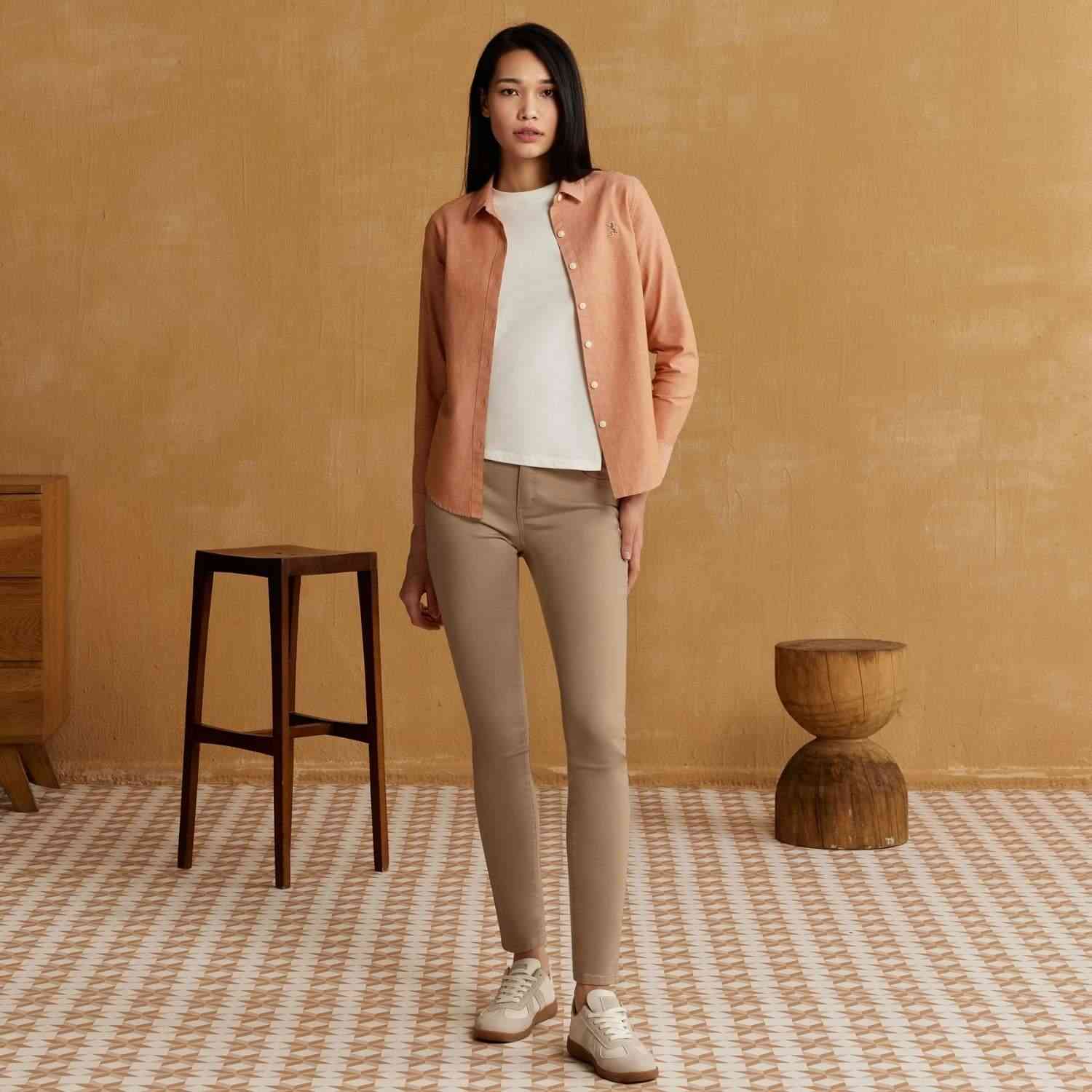 Women's Cotton Oxford Acute Collar Long Sleeve - Image 2