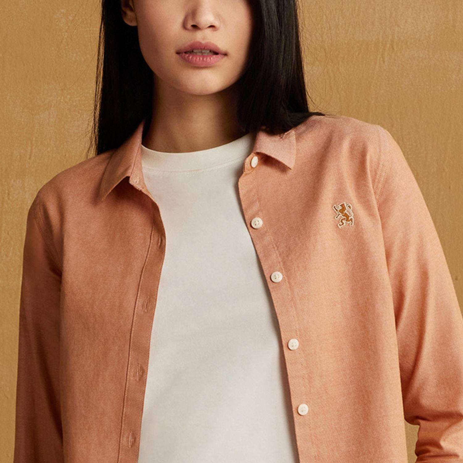 Women's Cotton Oxford Acute Collar Long Sleeve - Image 3