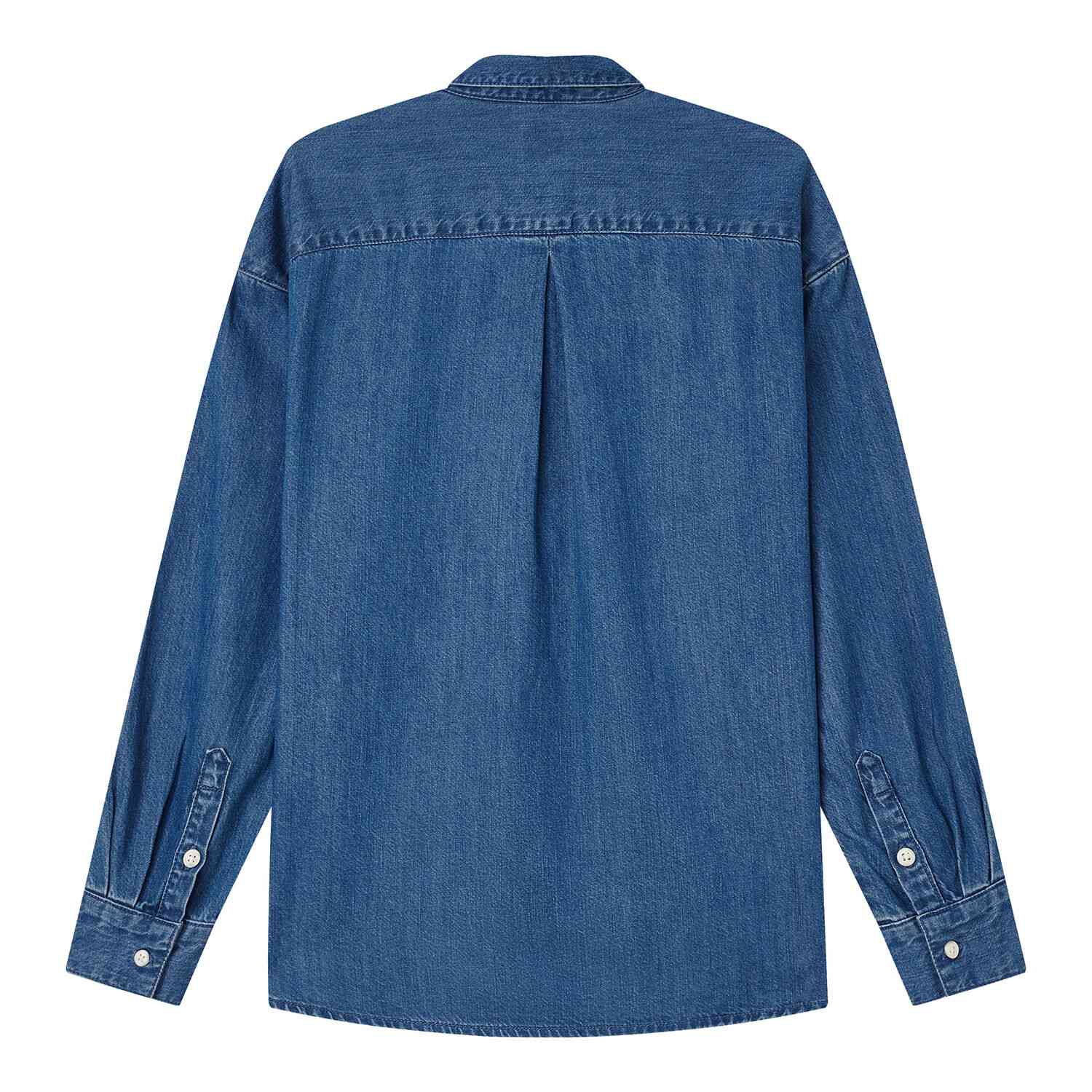 Women's Denim Loose Fit Long Sleeve Button-Front Shirt - Image 8