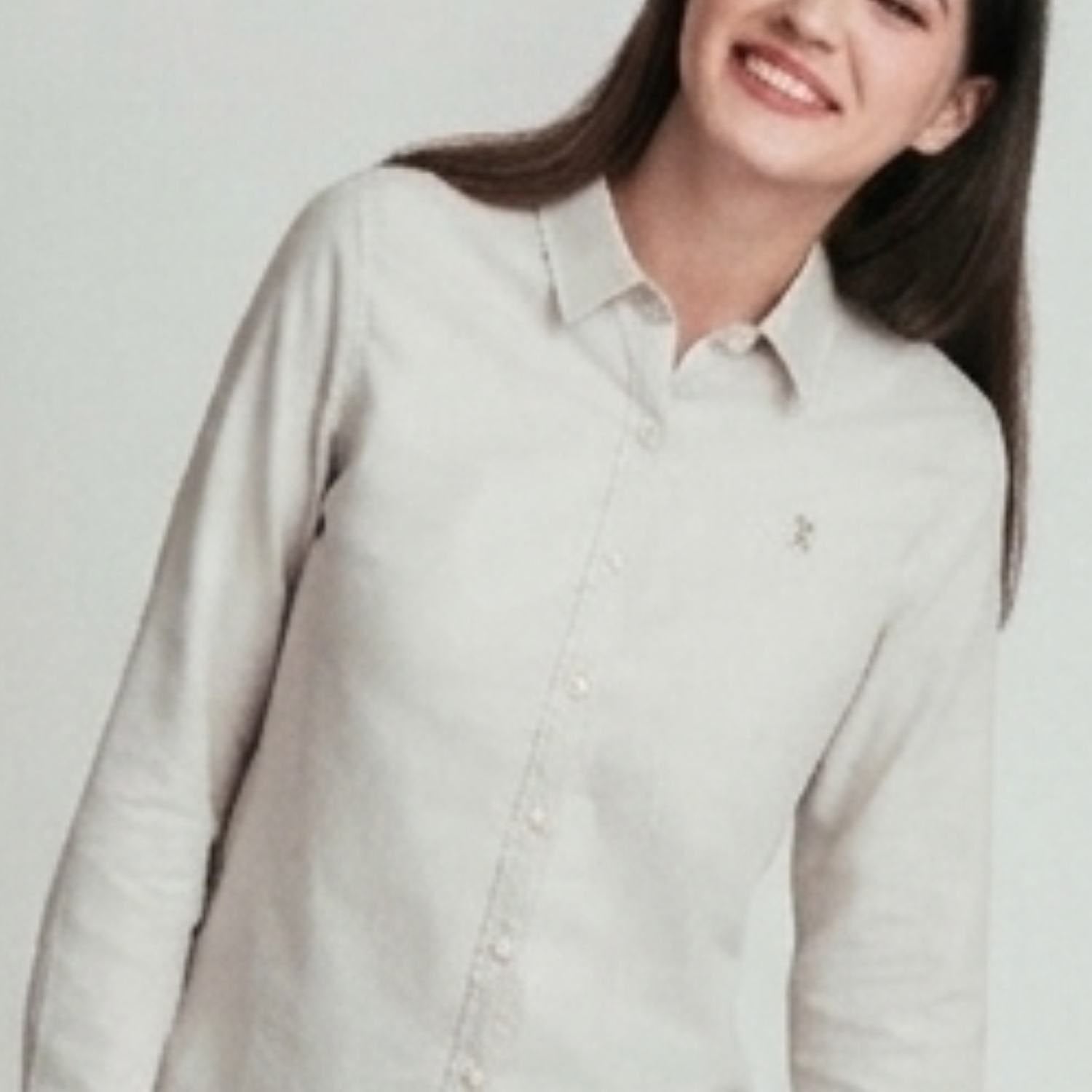 Women's Oxford Long Sleeve Embroidery Shirt - Image 3