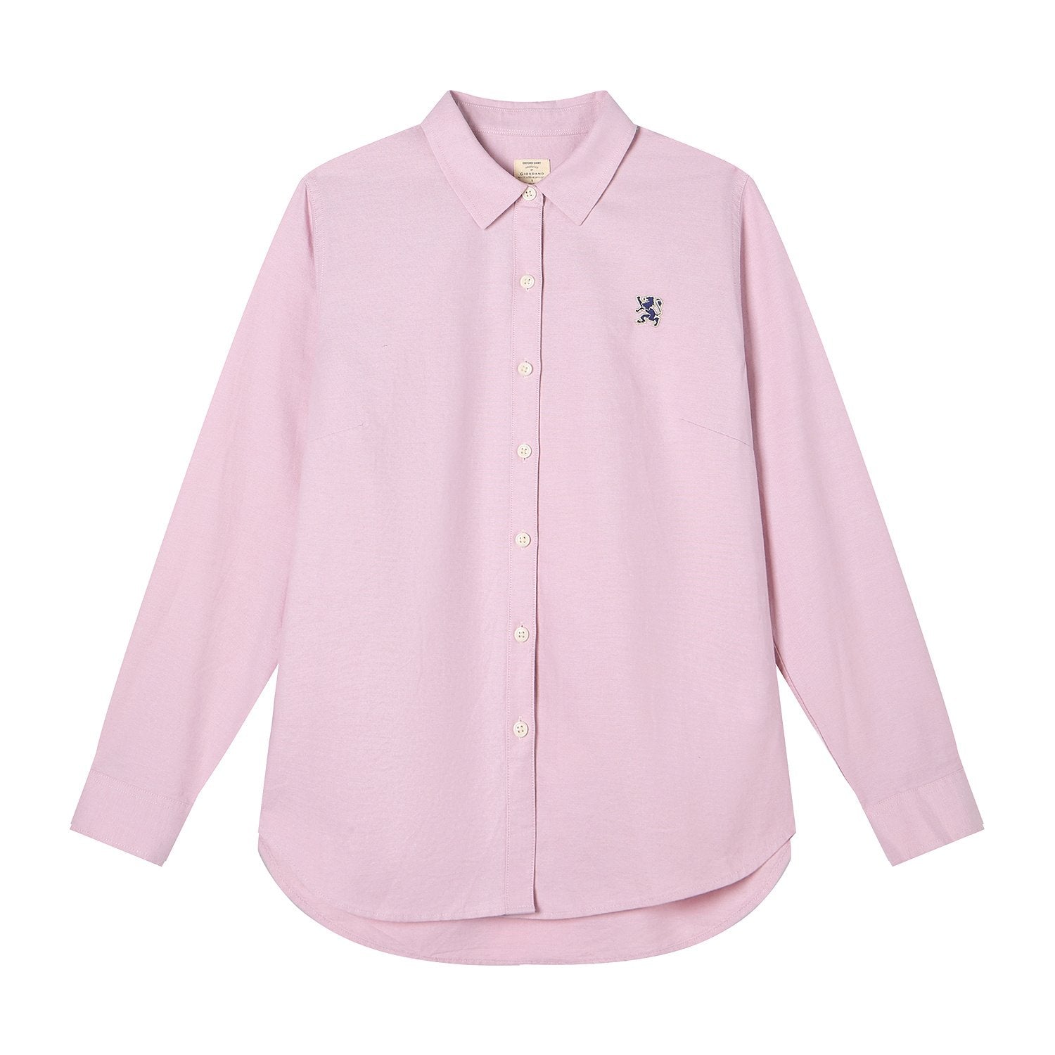 Women's Cotton Oxford Acute Collar Long Sleeve Shirt - Image 9