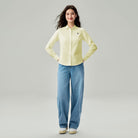 Women's Cotton Oxford Acute Collar Long Sleeve Shirt - Image 1