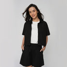 Women Cotton Poplin Acute Collar Shirt - Image 1