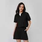 Women Cotton Poplin Acute Collar Shirt - Image 3