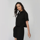 Women Cotton Poplin Acute Collar Shirt - Image 4