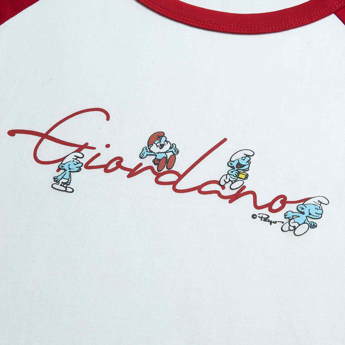 Women's Comfort Fit Raglan Sleeve Smurfs Print Crew Neck Tee - Image 8