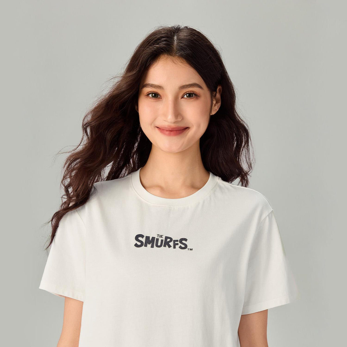 Women's Comfort Fit Raglan Sleeve Smurfs Print Crew Neck Tee - Image 6