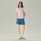 Women's Comfort Fit Raglan Sleeve Smurfs Print Crew Neck Tee - Image 1