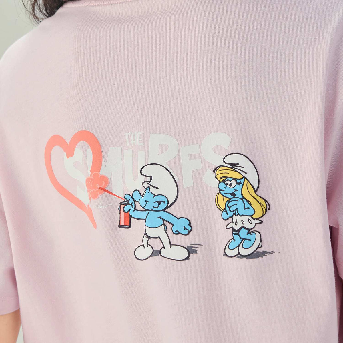 Women's Comfort Fit Raglan Sleeve Smurfs Print Crew Neck Tee - Image 4