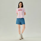 Women's Comfort Fit Raglan Sleeve Smurfs Print Crew Neck Tee - Image 1