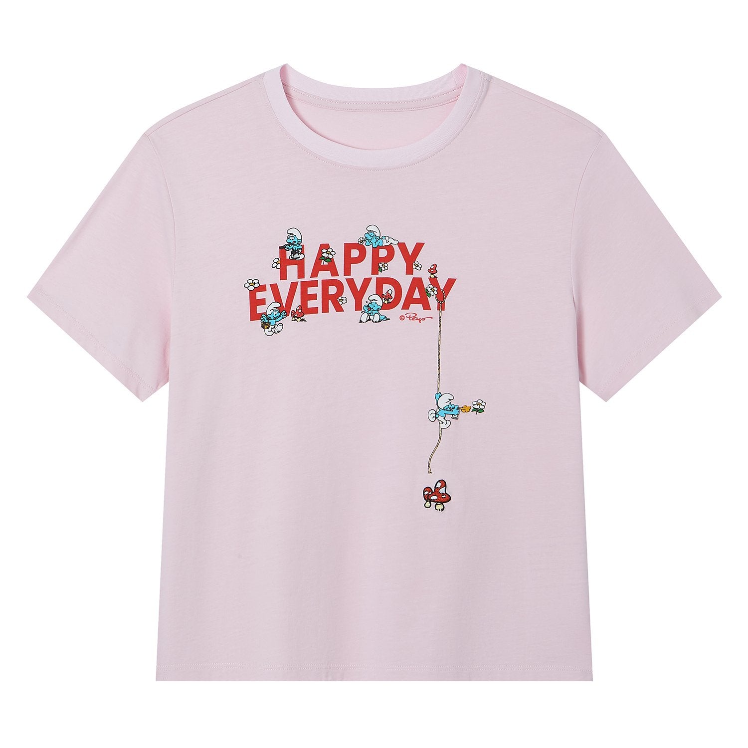 Women's Comfort Fit Raglan Sleeve Smurfs Print Crew Neck Tee - Image 6