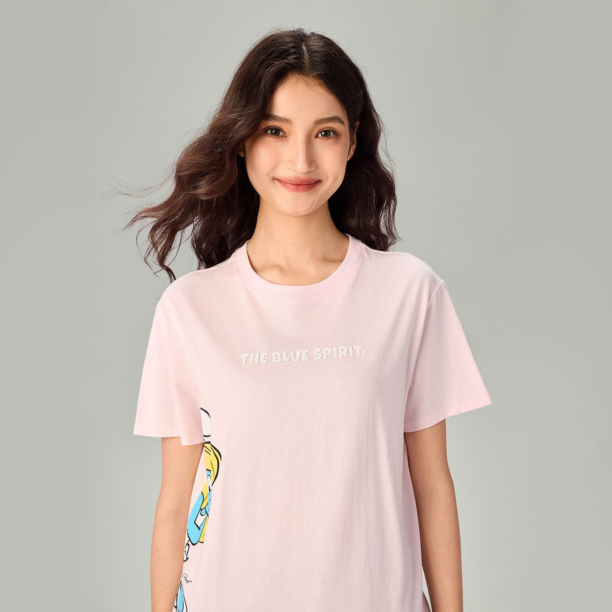 Women's Comfort Fit Raglan Sleeve Smurfs Print Crew Neck Tee - Image 2