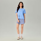 Women's Comfort Fit Raglan Sleeve Smurfs Print Crew Neck Tee - Image 1