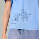 Women's Comfort Fit Raglan Sleeve Smurfs Print Crew Neck Tee - Image 4