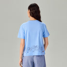 Women's Comfort Fit Raglan Sleeve Smurfs Print Crew Neck Tee - Image 5