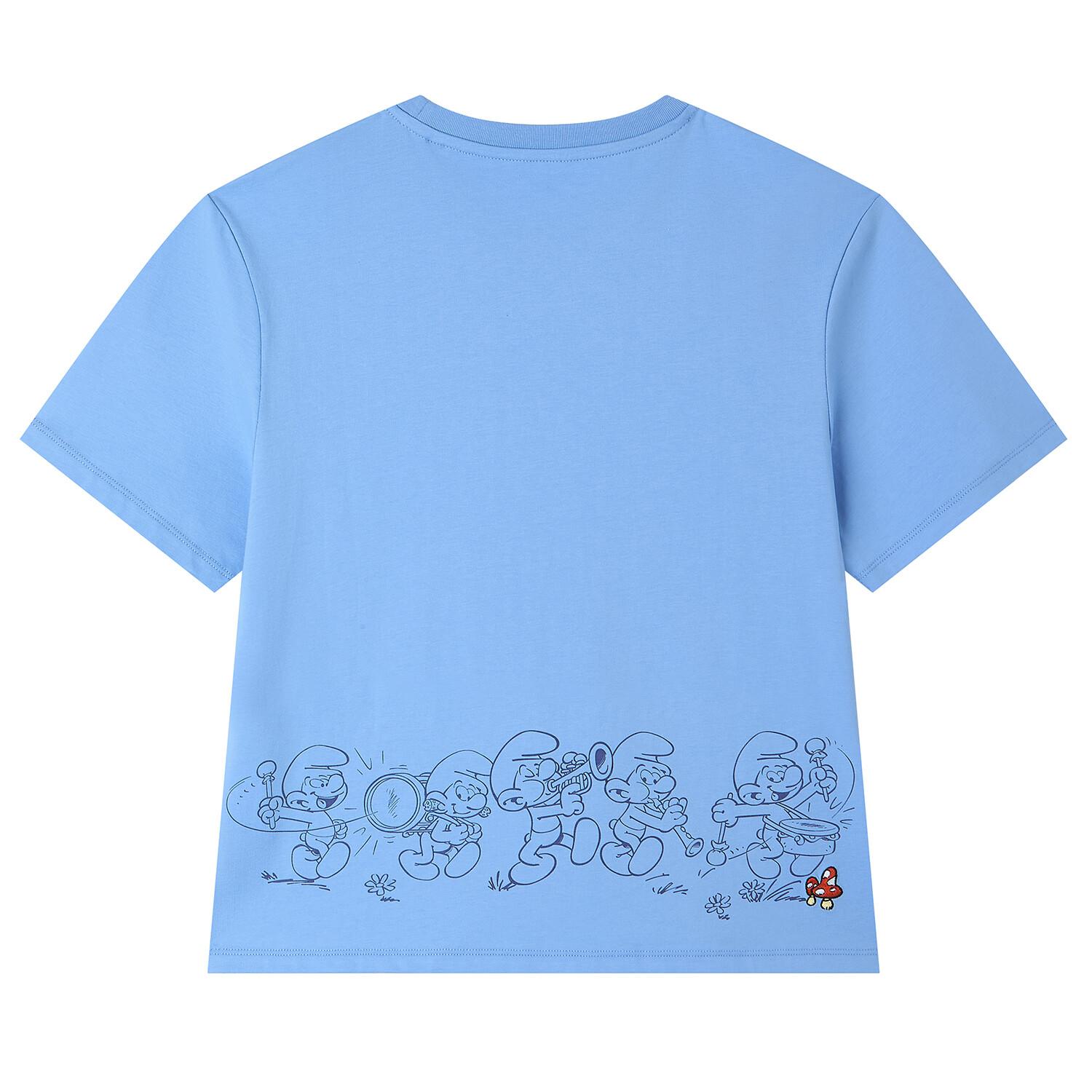 Women's Comfort Fit Raglan Sleeve Smurfs Print Crew Neck Tee - Image 8