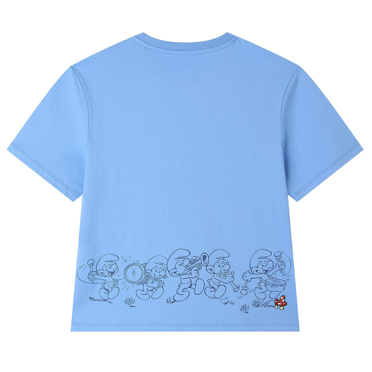 Women's Comfort Fit Raglan Sleeve Smurfs Print Crew Neck Tee - Image 8