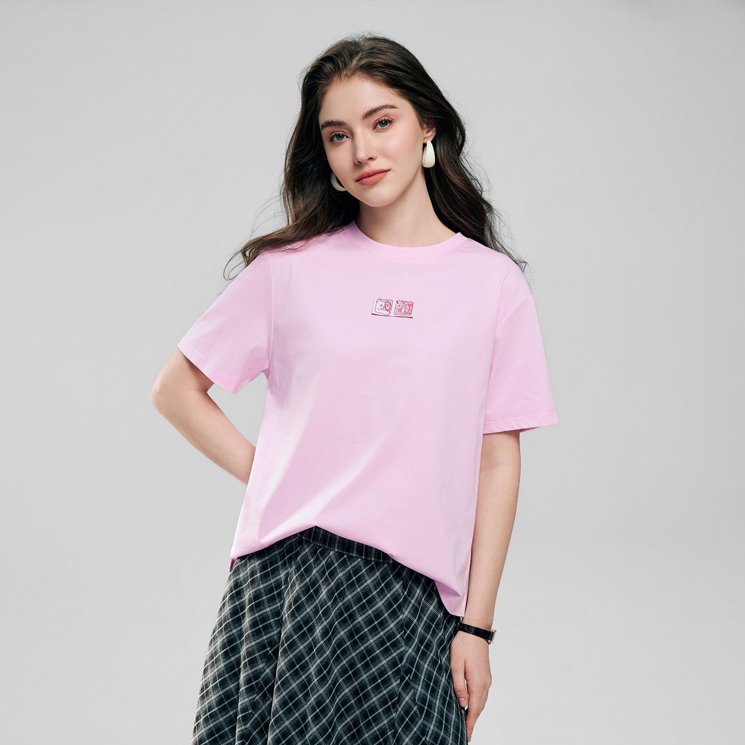 Women's Crew Neck Relaxed Fit Print Tee - Image 3
