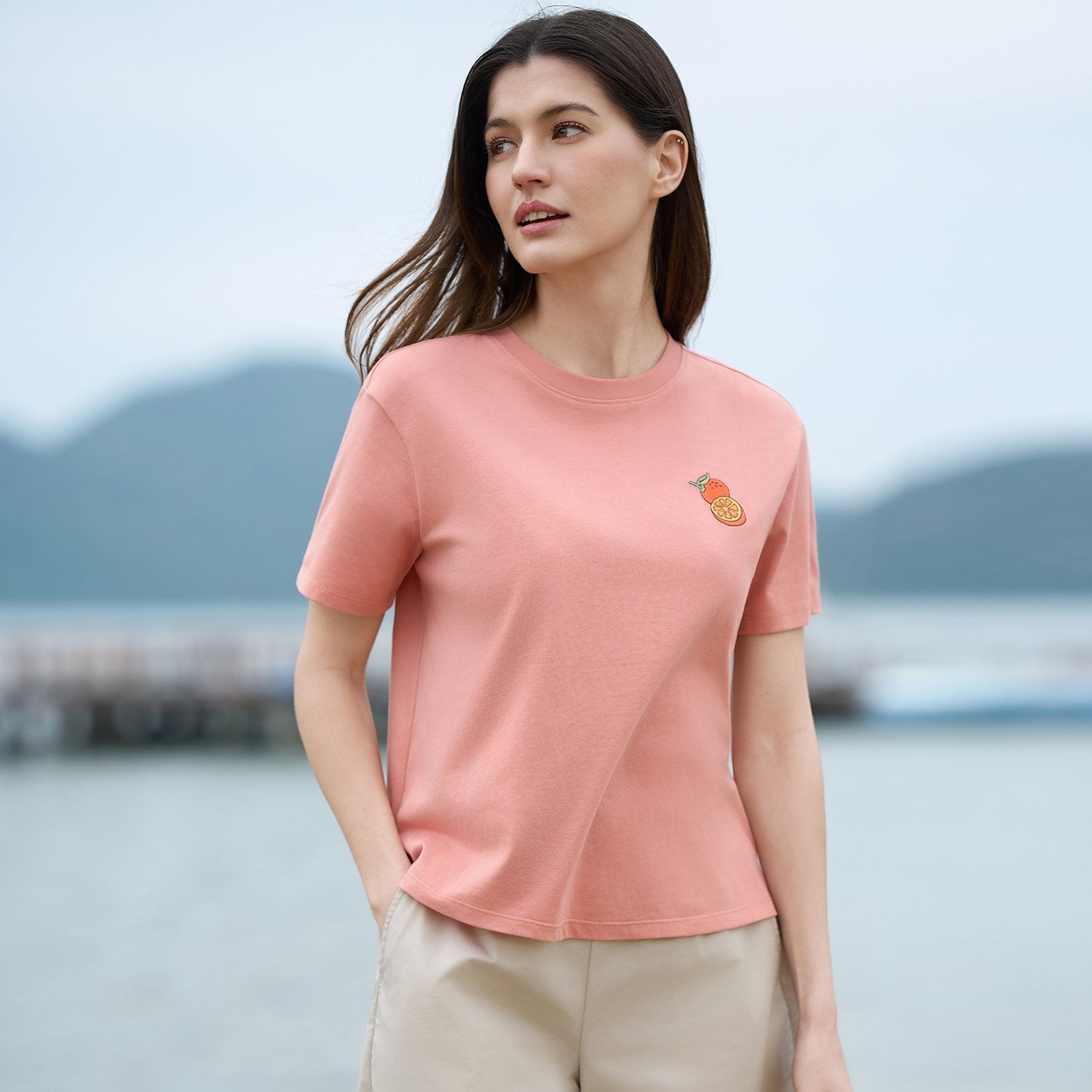 Women Crew Neck Relaxed Fit Print Tee - Image 2