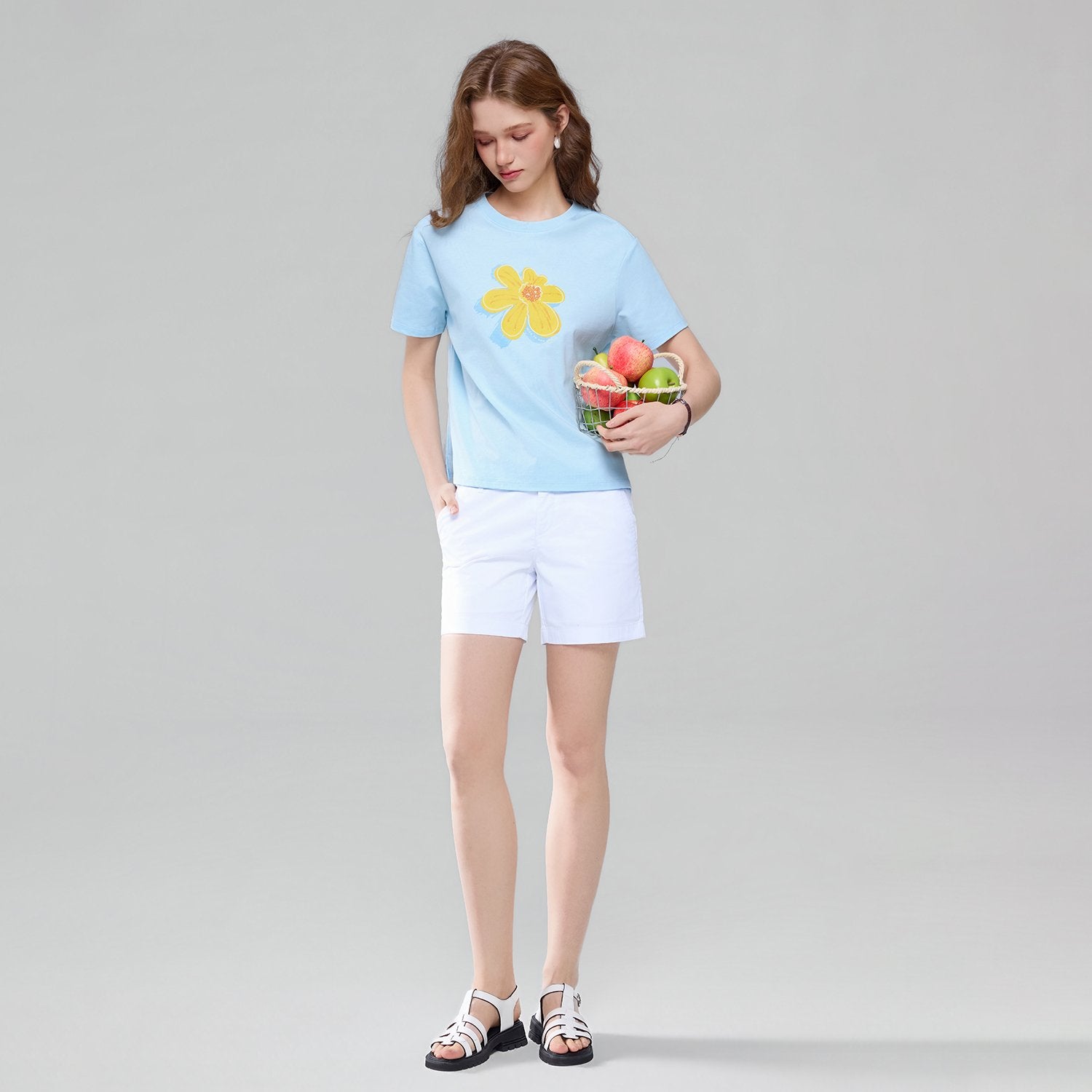 Women Crew Neck Relaxed Fit Print Tee - Image 1