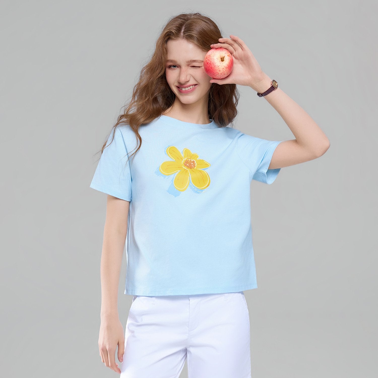 Women Crew Neck Relaxed Fit Print Tee - Image 3