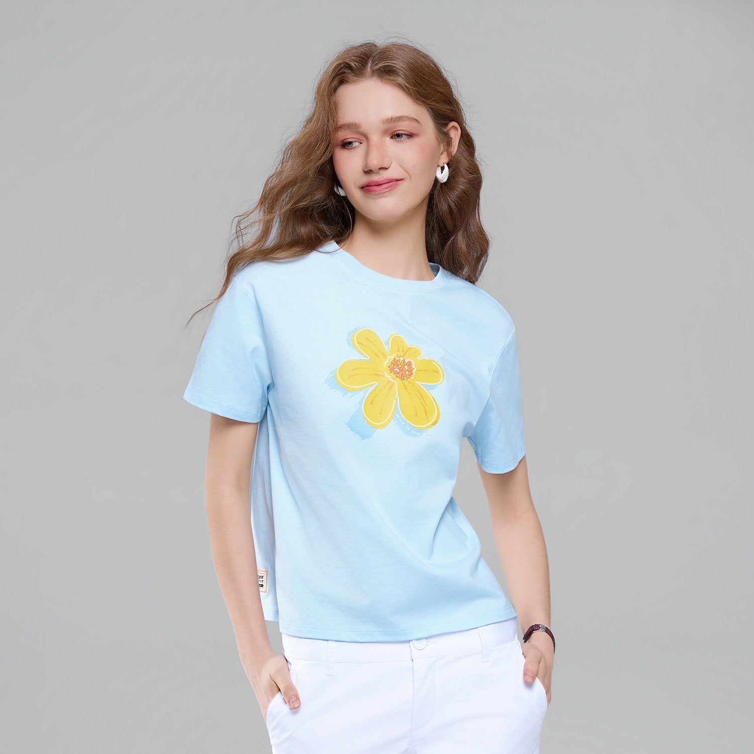 Women Crew Neck Relaxed Fit Print Tee - Image 4