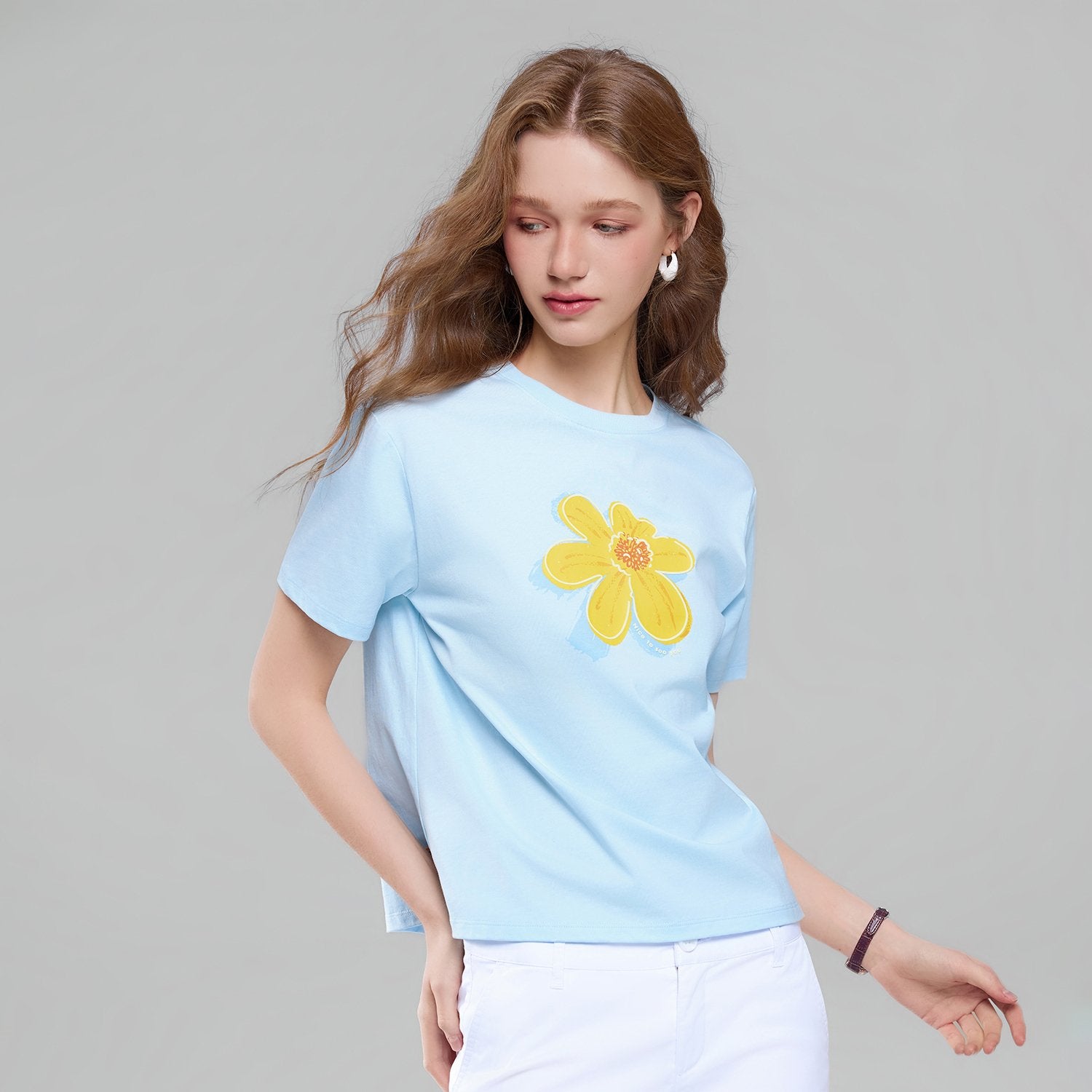 Women Crew Neck Relaxed Fit Print Tee - Image 5
