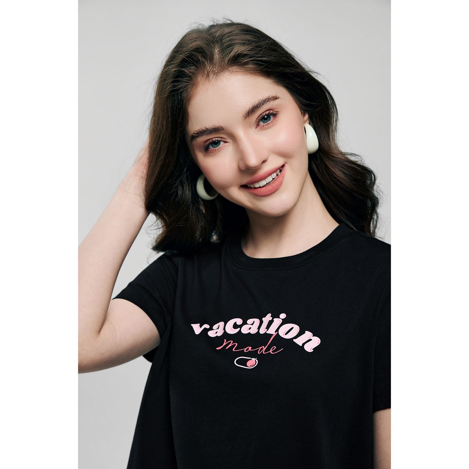 Women's Cotton Crew Neck Printed Comfort Tee - Image 5