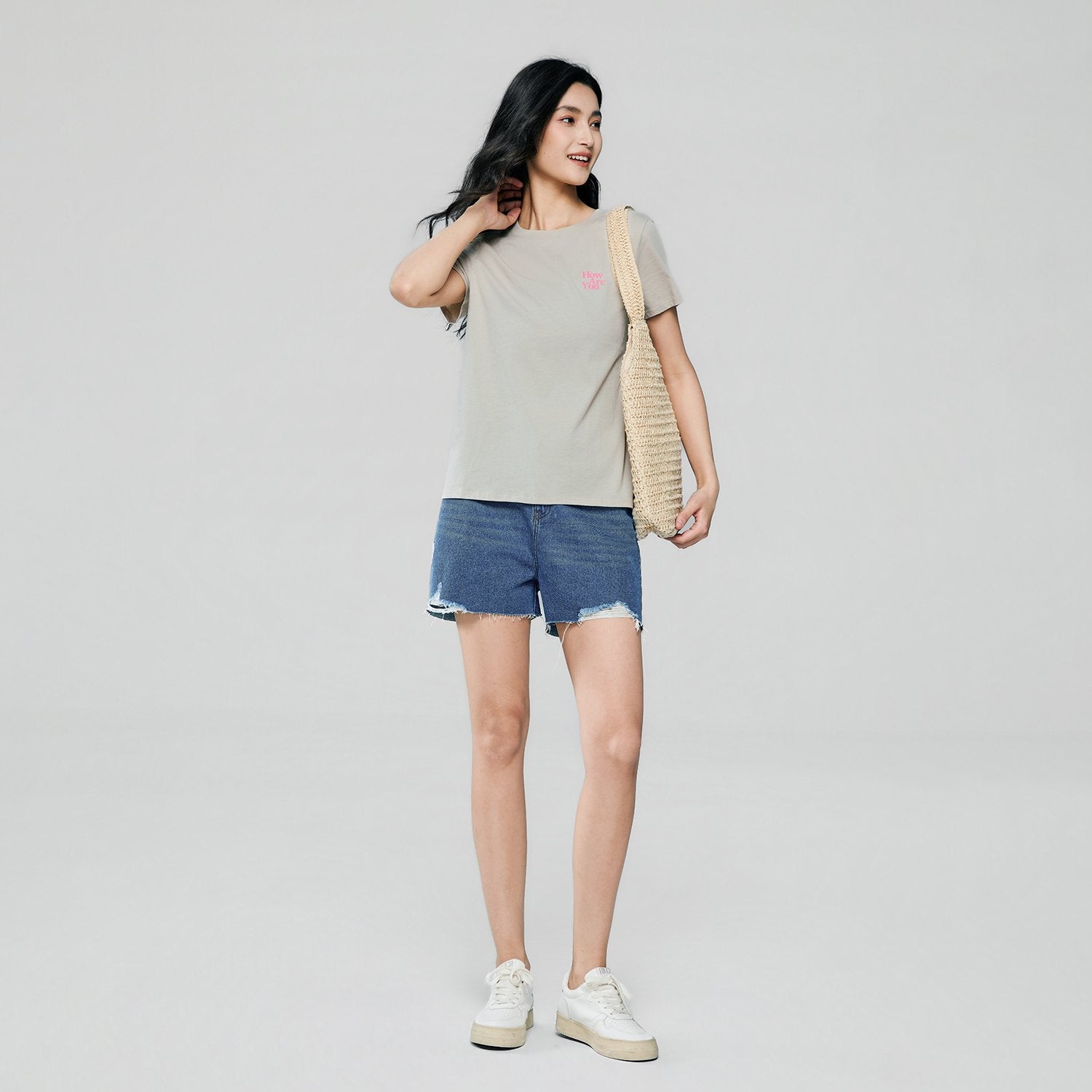 Women's Cotton Crew Neck Printed Comfort Tee - Image 1