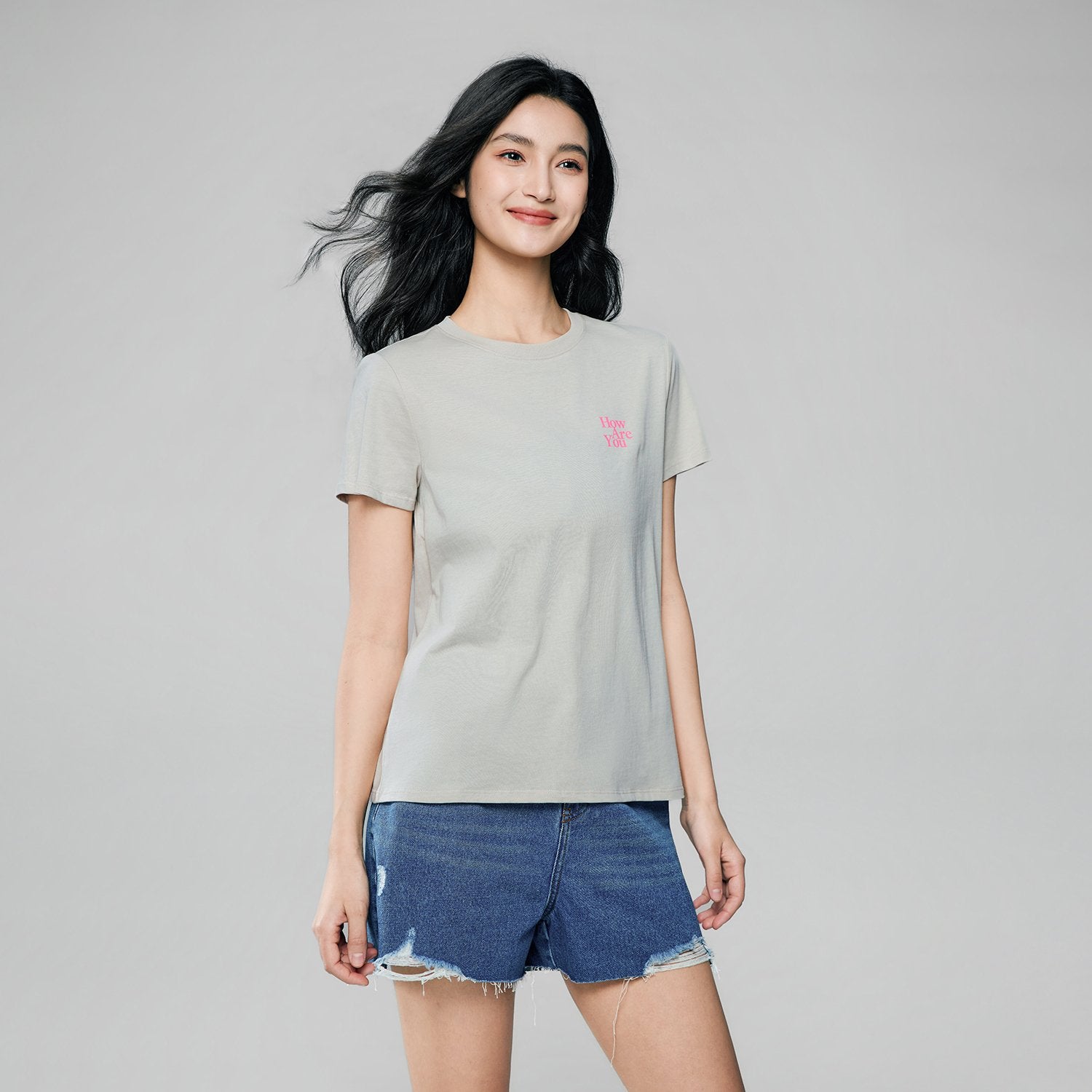 Women's Cotton Crew Neck Printed Comfort Tee - Image 5