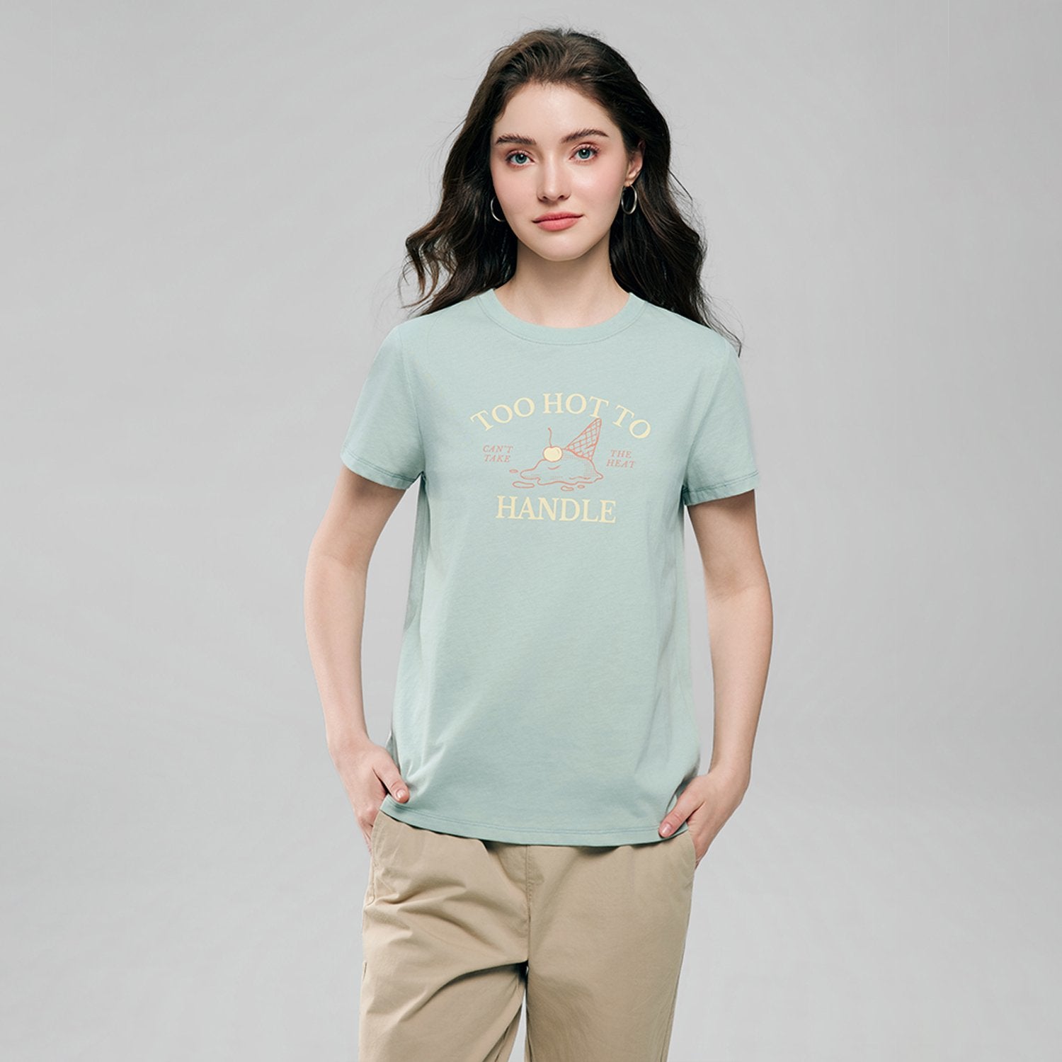Women's Cotton Crew Neck Printed Comfort Tee - Image 3