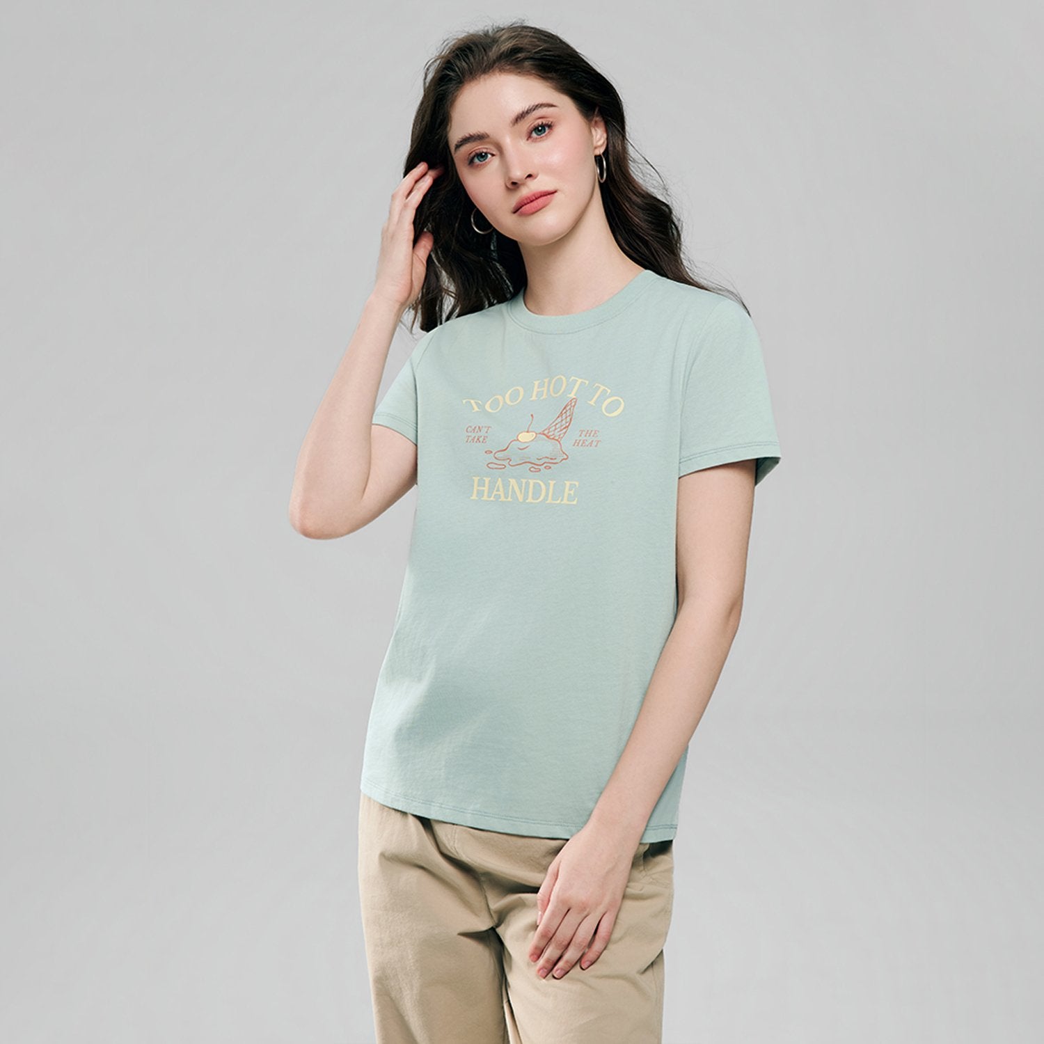 Women's Cotton Crew Neck Printed Comfort Tee - Image 5