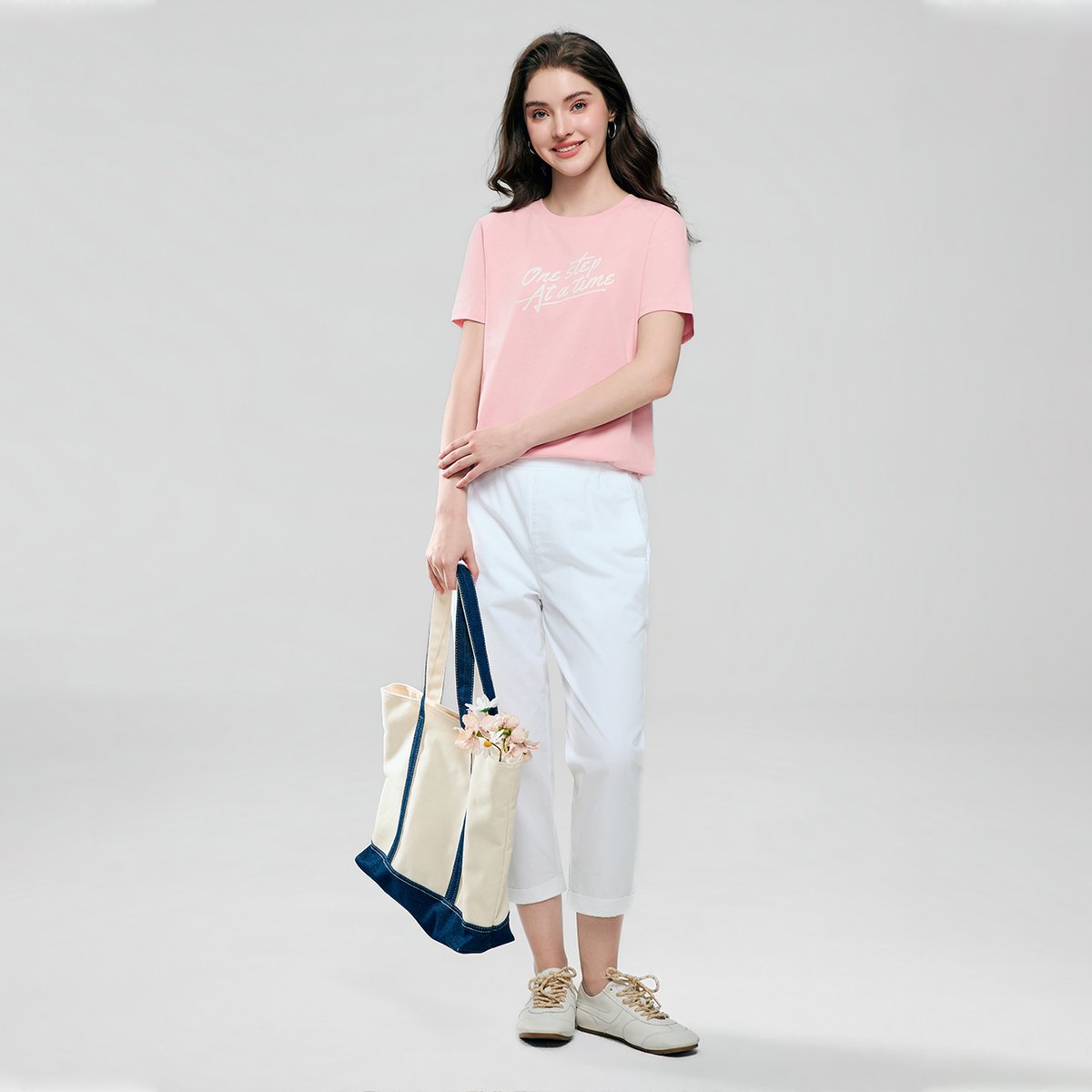 Women’s Cotton Crew Neck Printed Comfort Tee - Image 2